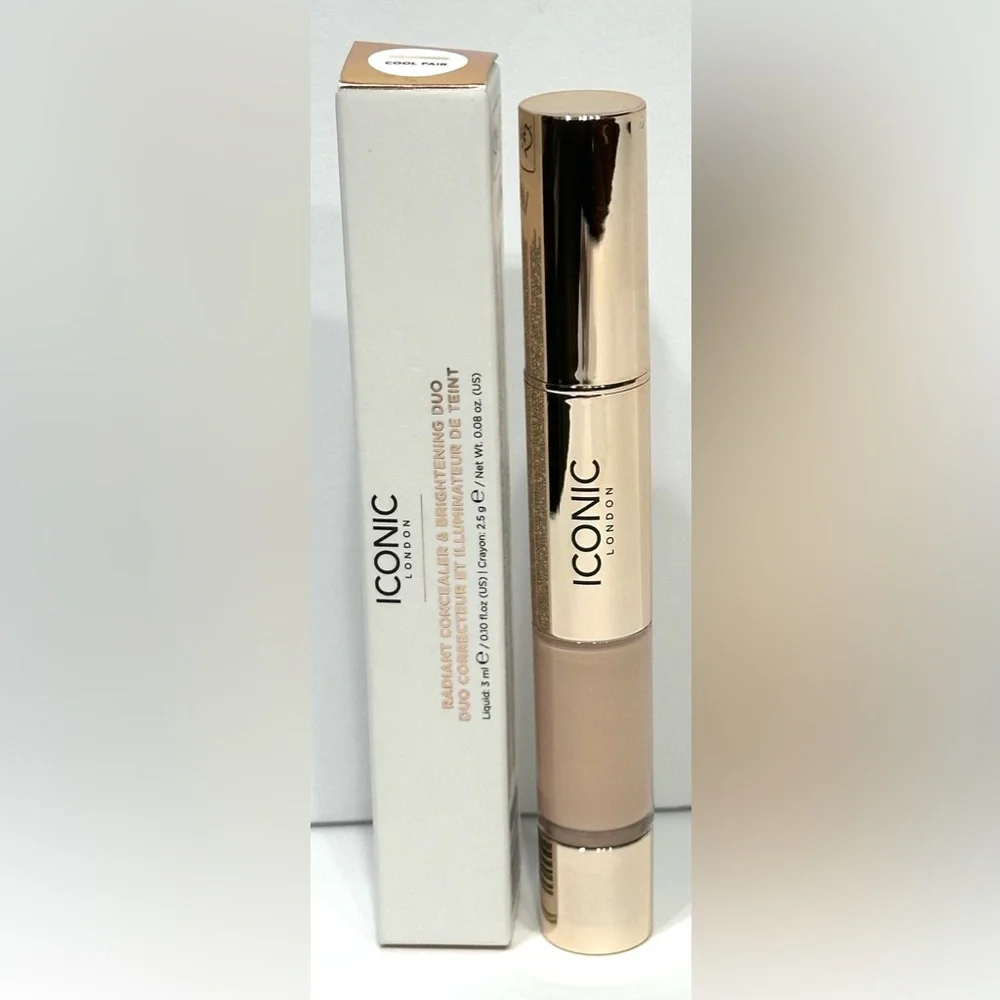 Iconic London Radiant Concealer Brightening Duo Stick Cool Fair, NEW